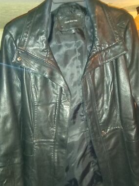 Jones New York Women's Black Leather Jacket